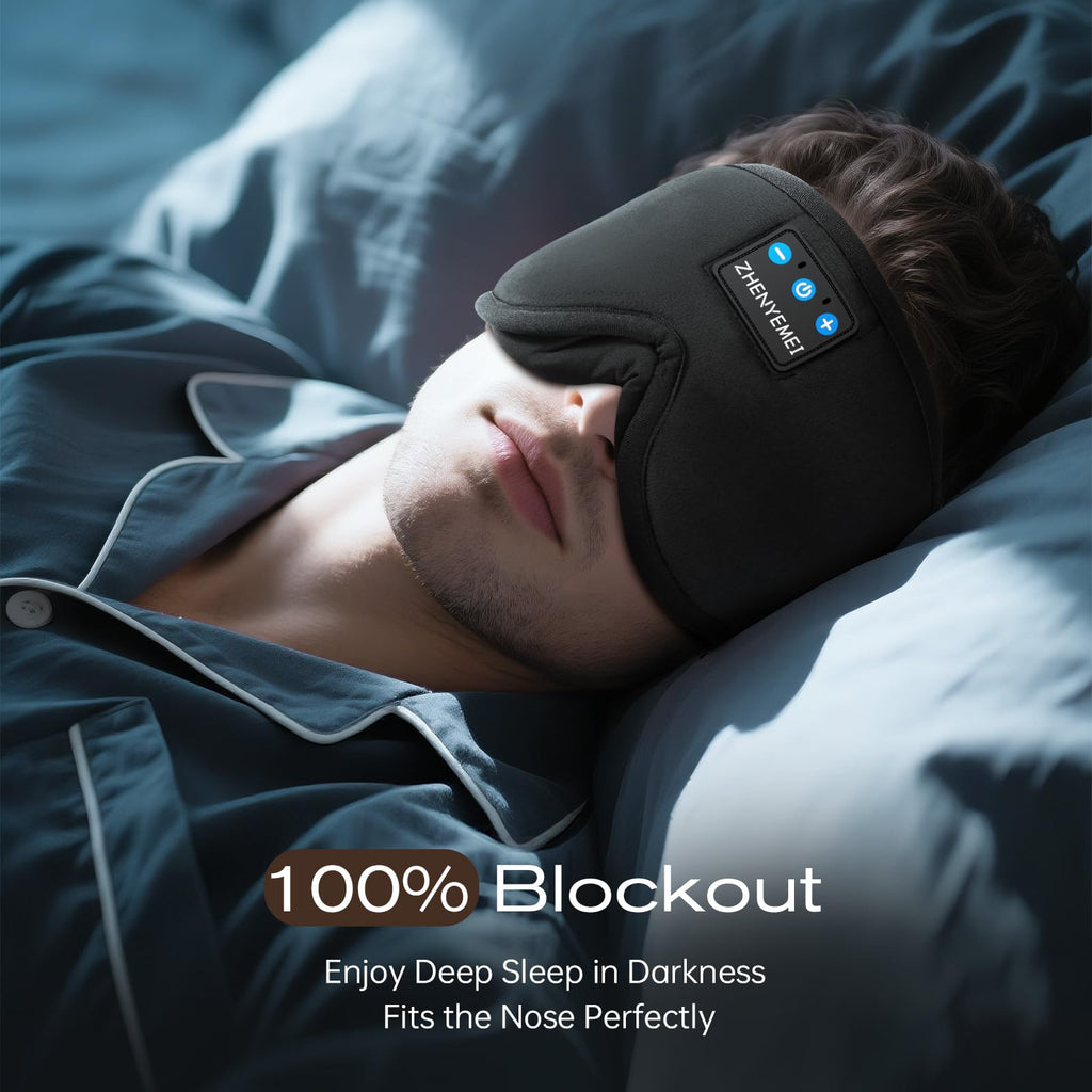 Black Bluetooth Sleep Mask with Headphones L76937