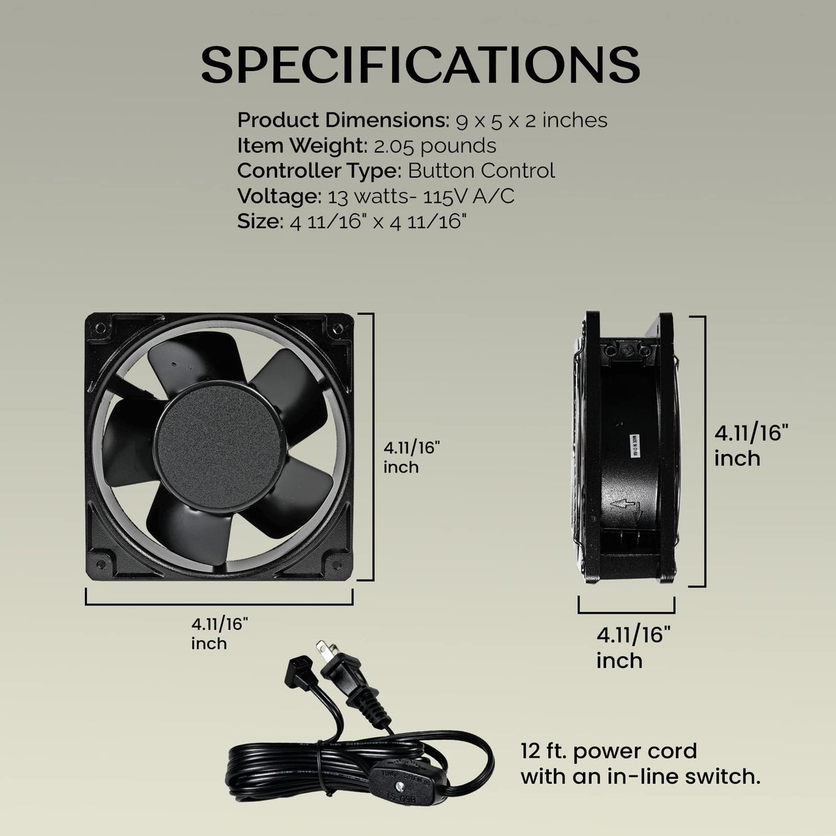 Quiet Air Cooling Corner Fan with Button Controller Y443