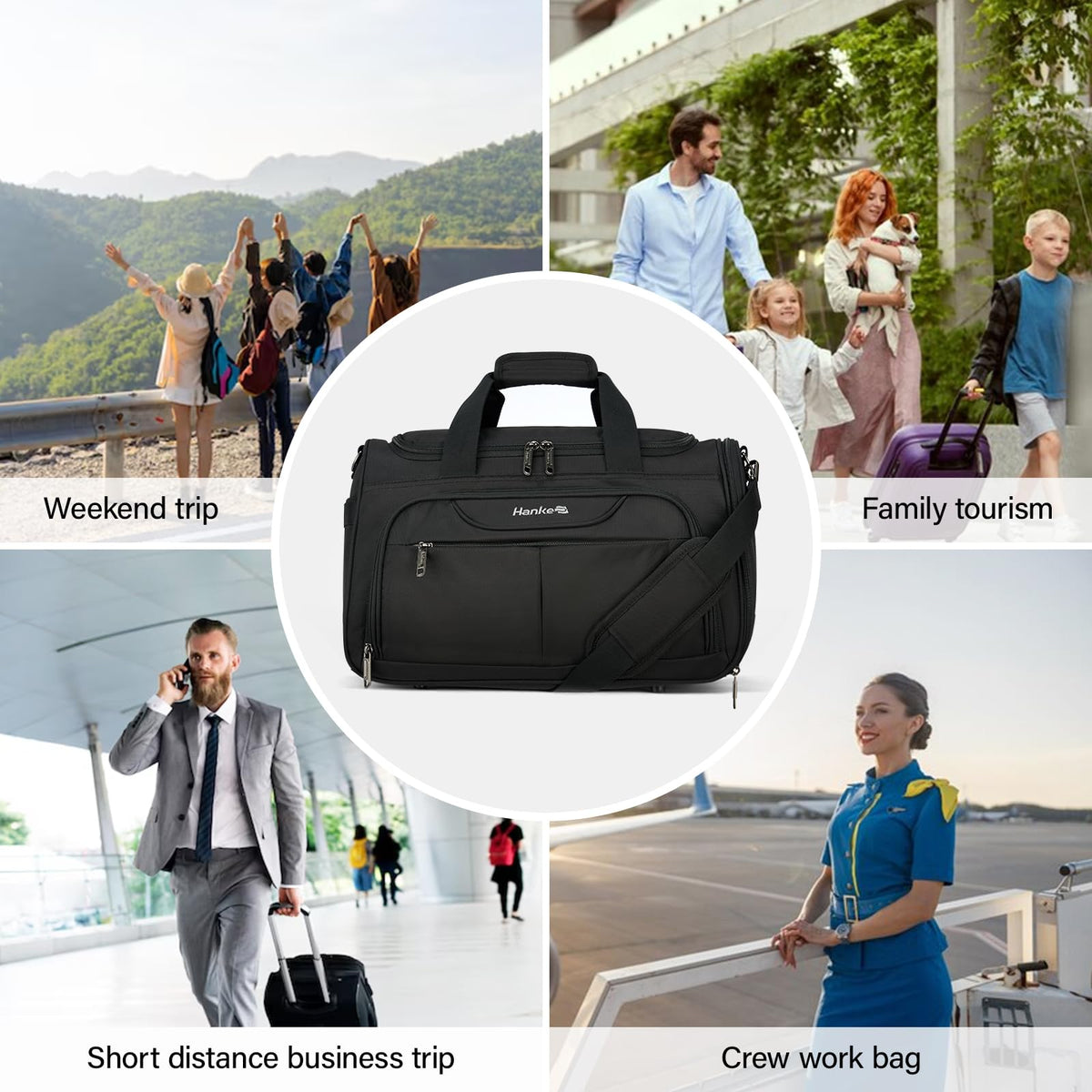 Black Lightweight Water Resistant Foldable Travel Duffel Bag R996470