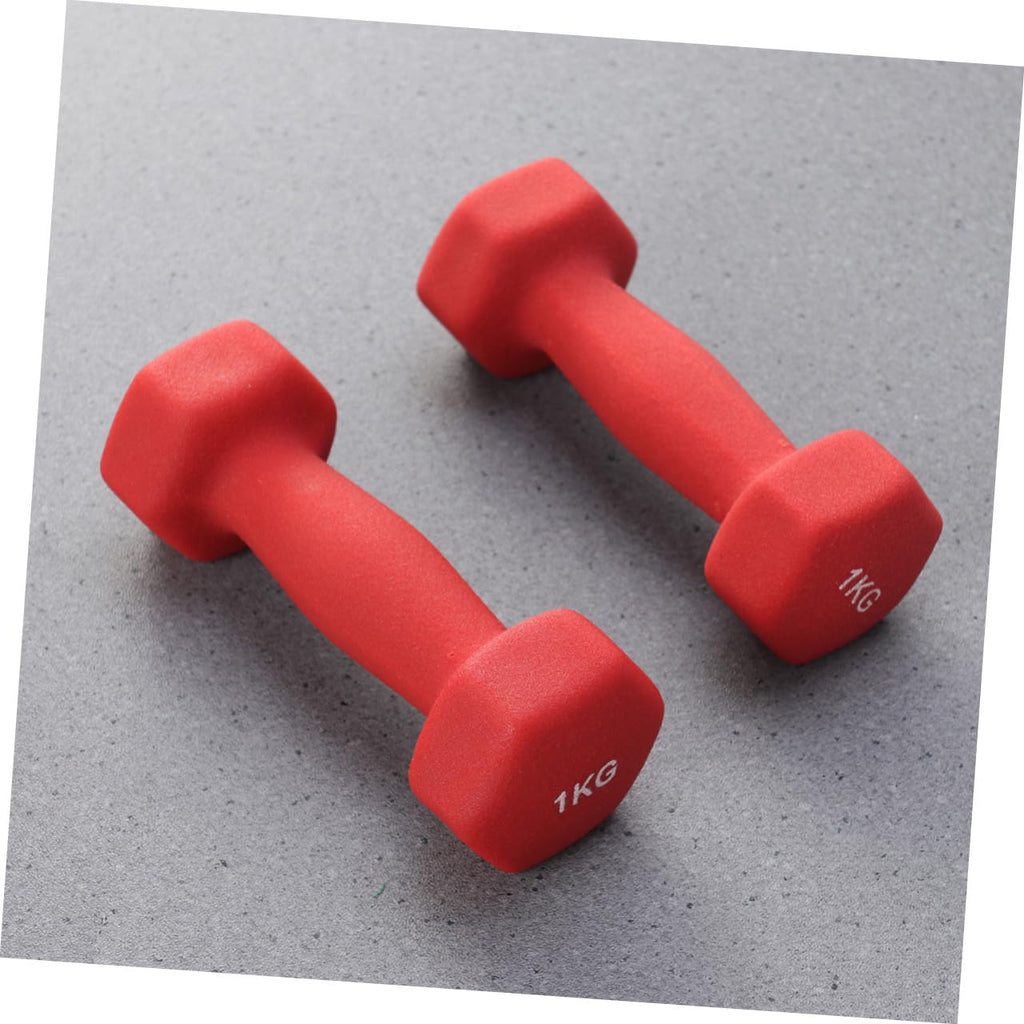 Ergonomic Hexagonal Neoprene Coated Dumbbells Red G585
