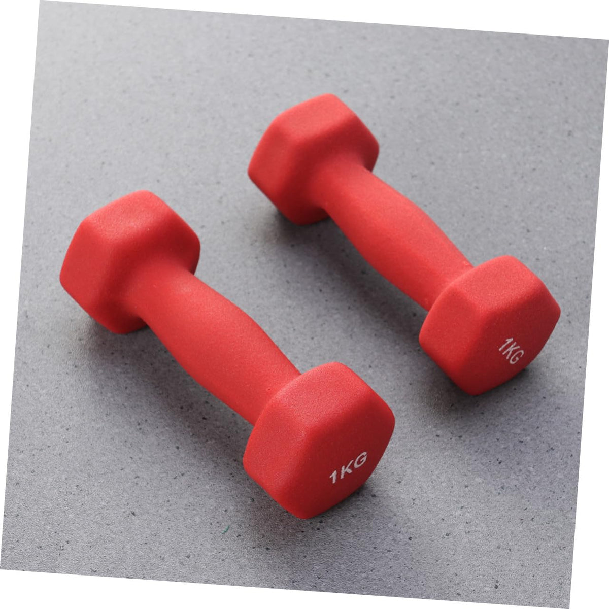 Ergonomic Hexagonal Neoprene Coated Dumbbells Red G585