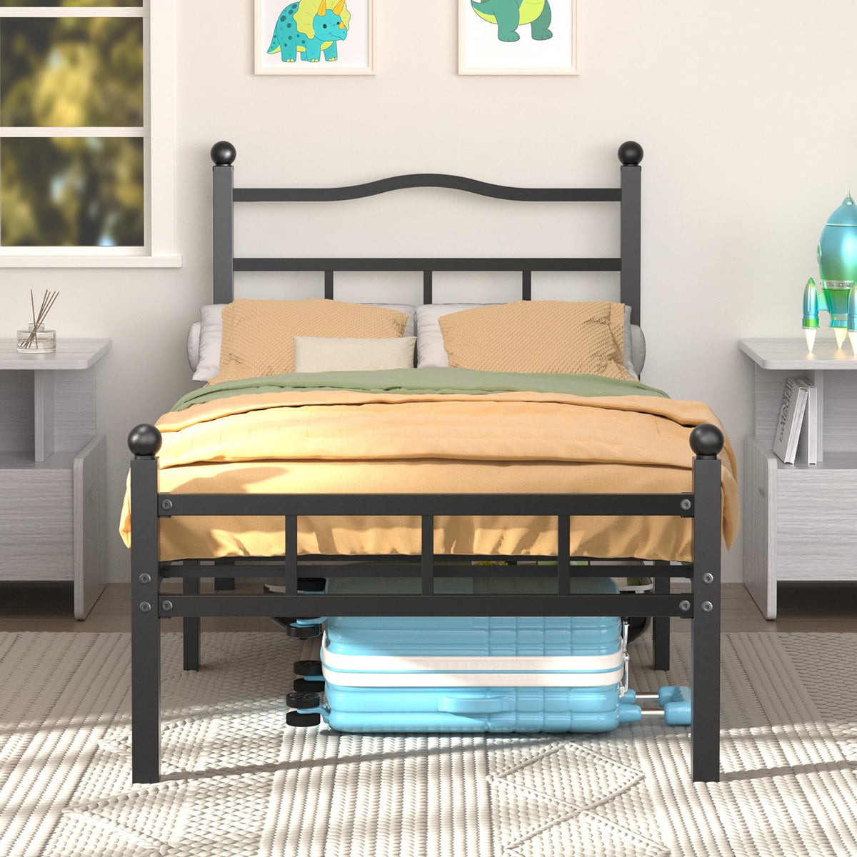 14 Inch Twin Bed Frame with Headboard and Footboard H14018
