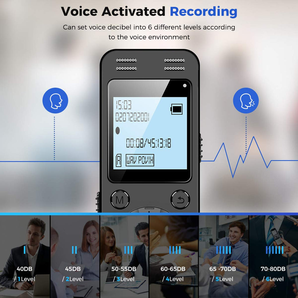 128GB Digital Voice Recorder with Playback L95575