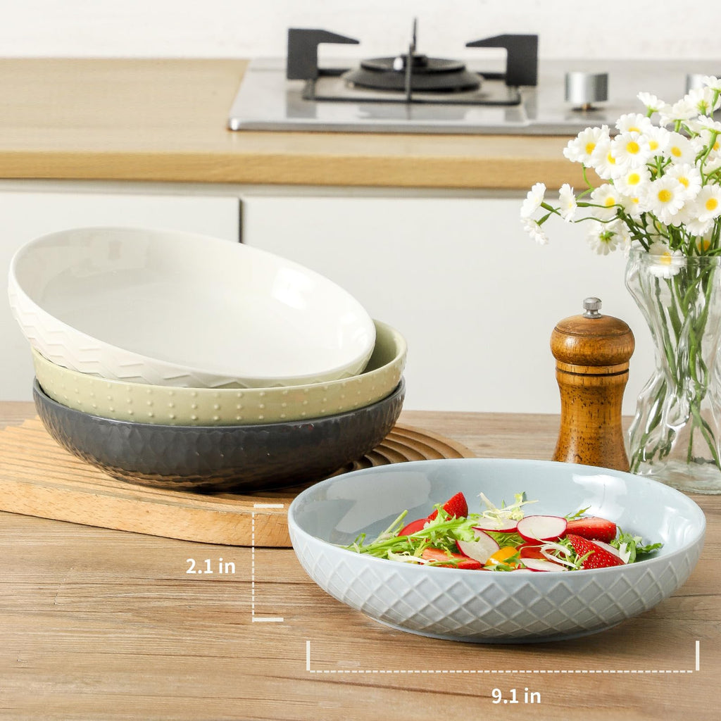 9.1'' 42 OZ Ceramic Pasta Bowls Set of 4 B416587