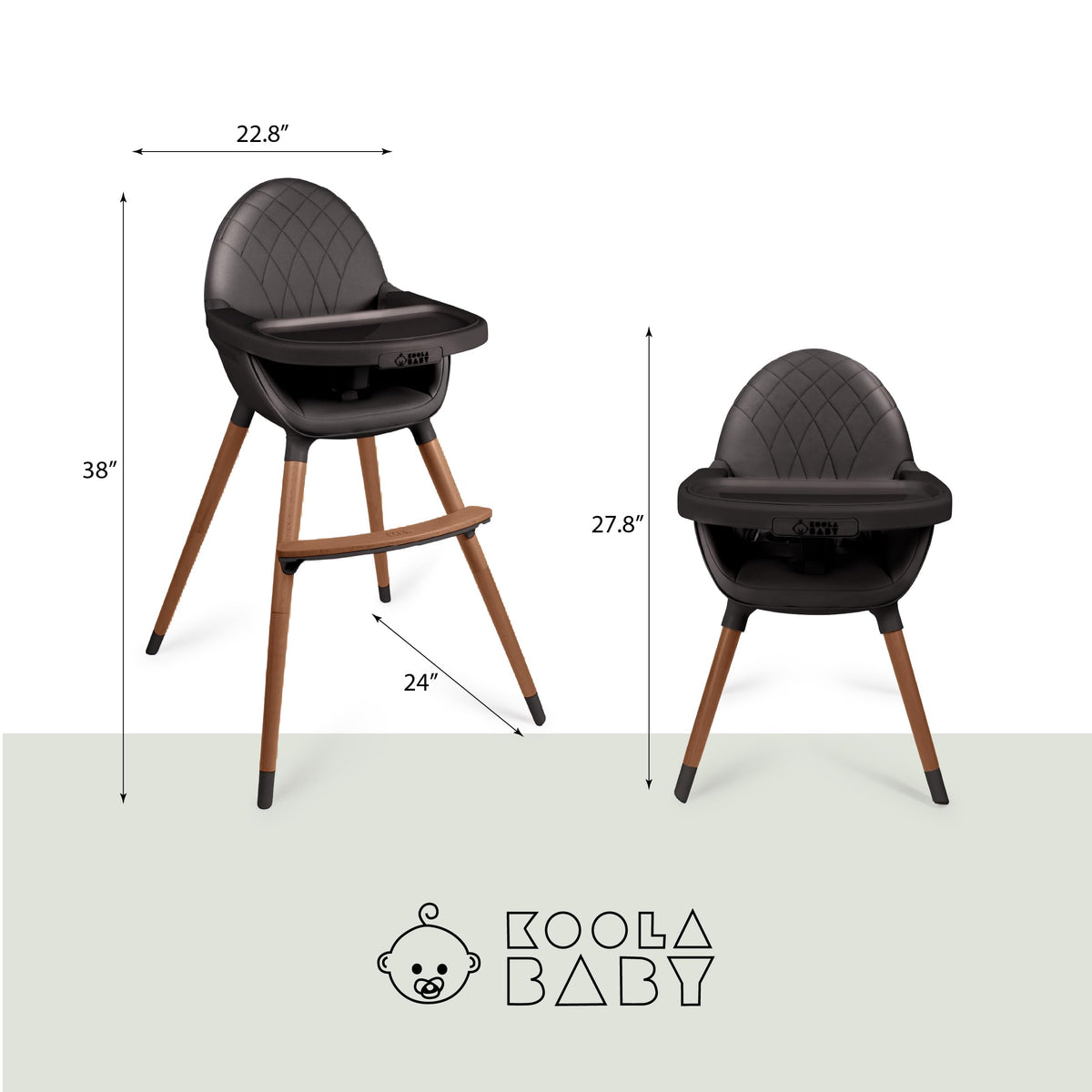 Convertible Wooden High Chair with Adjustable Height B7447