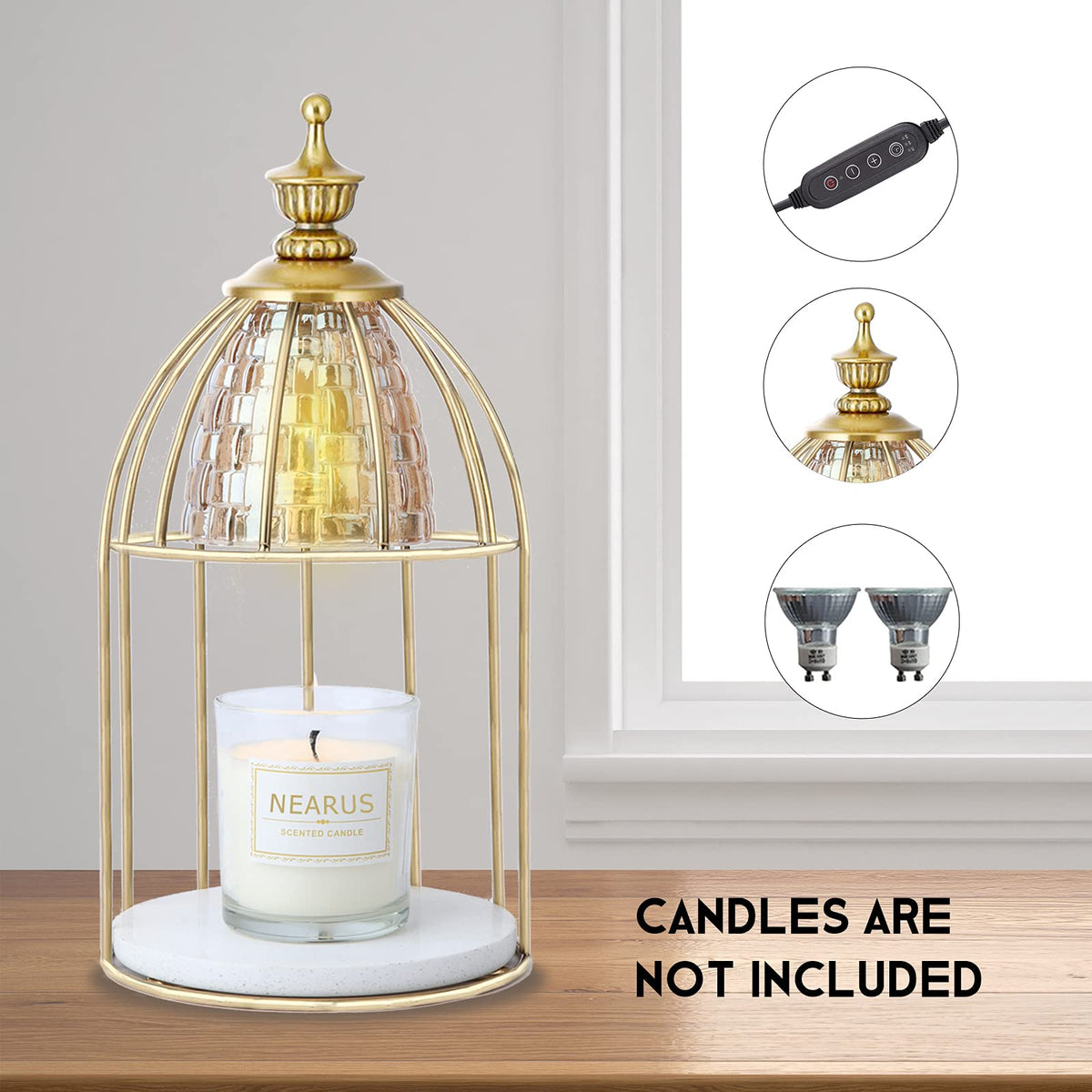 Candle Warmer Lamp with Marble Base and Timer A508