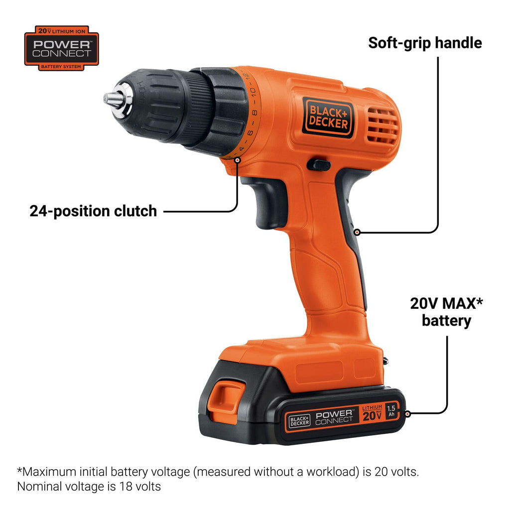 20V MAX Cordless Drill Driver with 30 Piece Bit Set J130