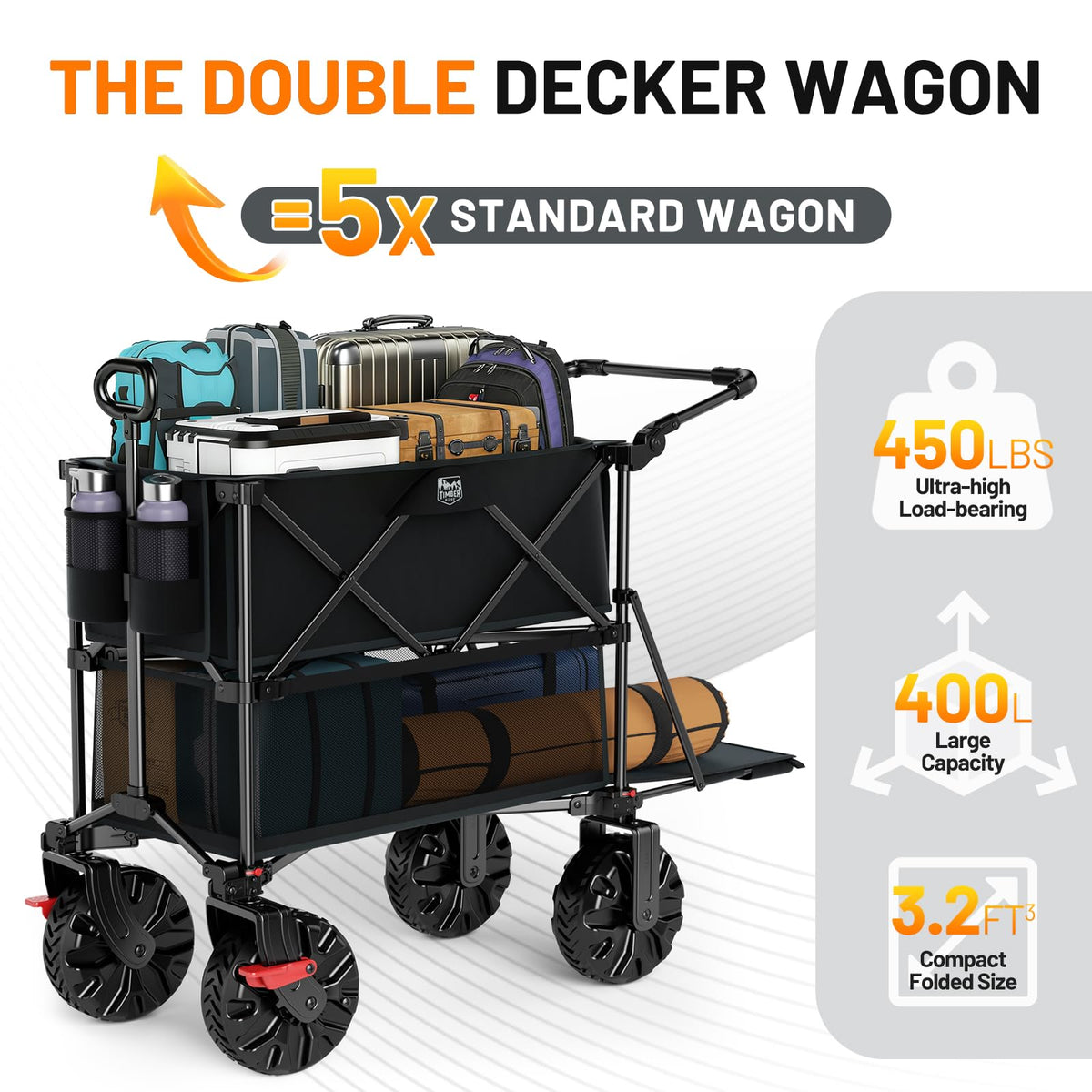 Double Decker Wagon 400L Capacity 450lb Load S6296