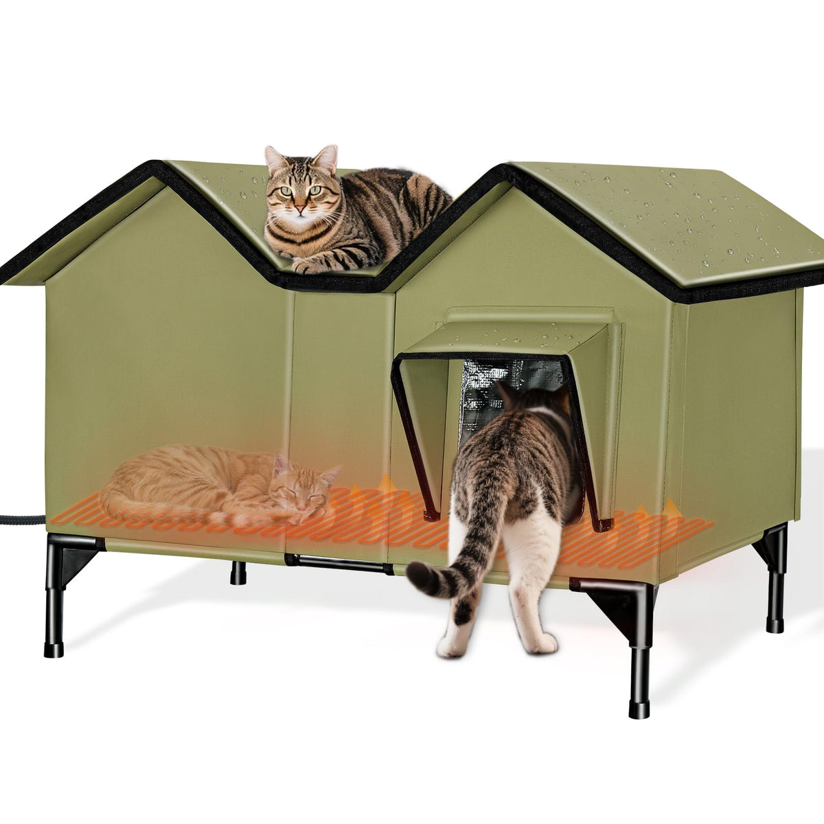 Weatherproof Outdoor Heated Cat House W353
