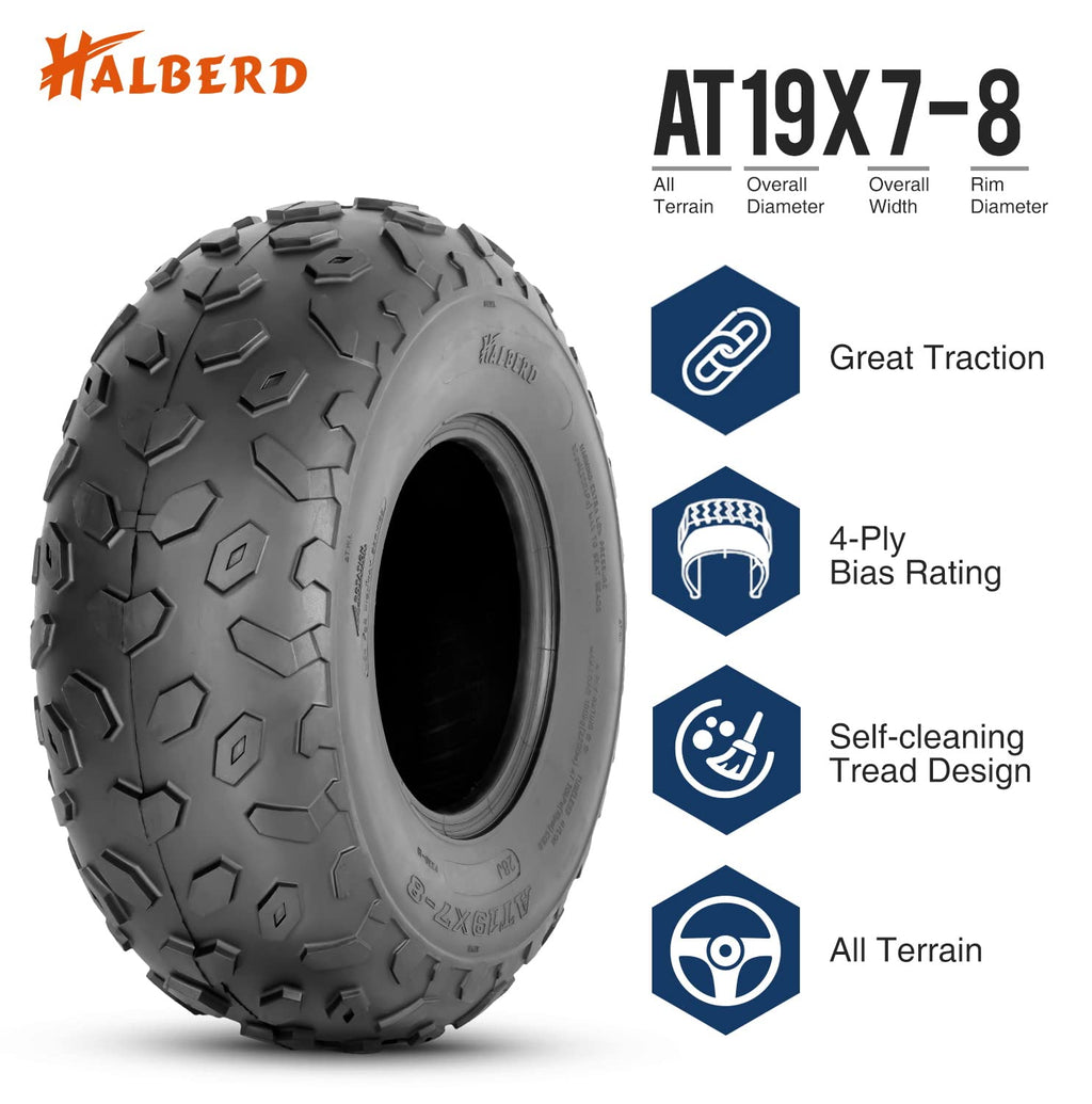 19x7-8 ATV UTV Tires Set of 2 Tubeless A384