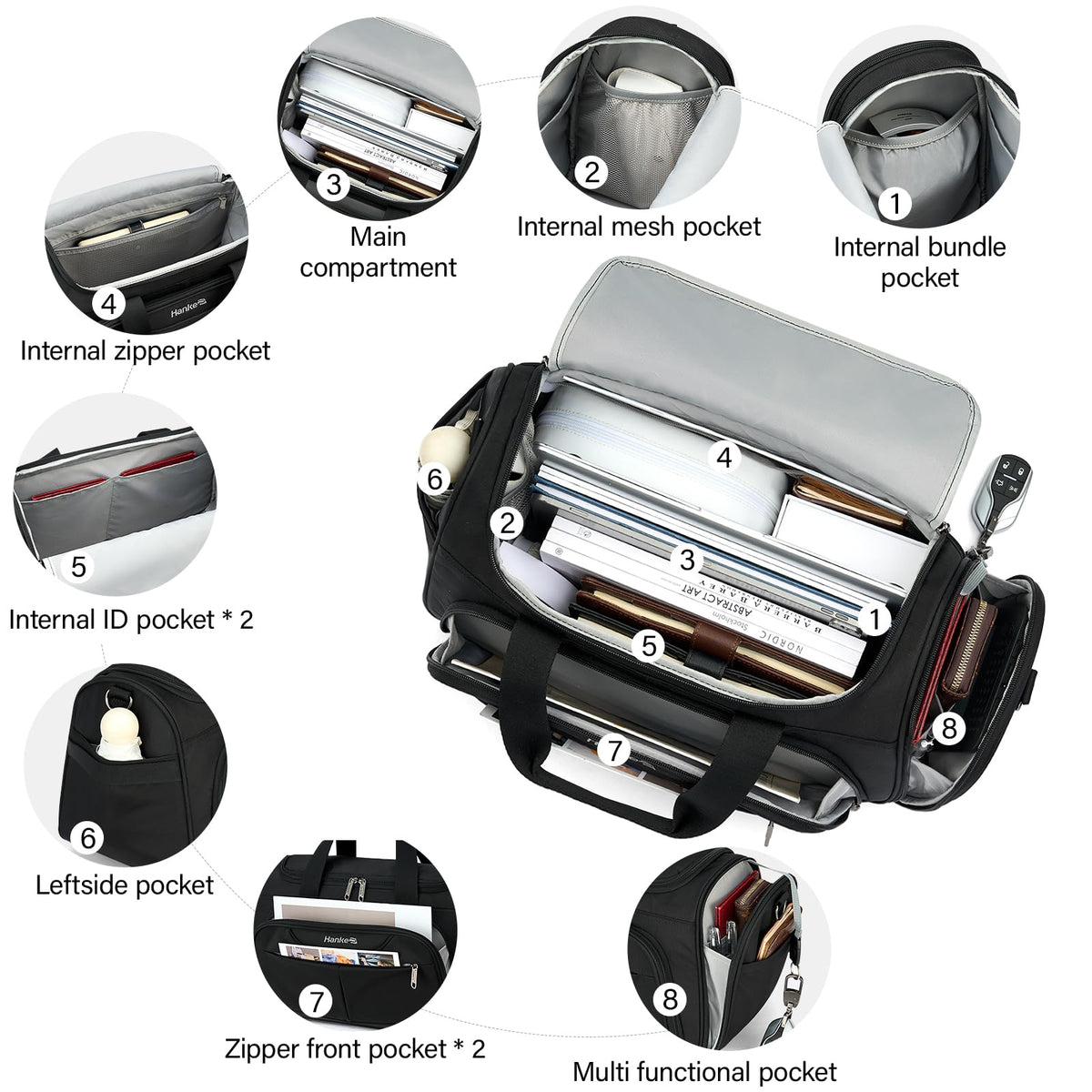 Black Lightweight Water Resistant Foldable Travel Duffel Bag R996470