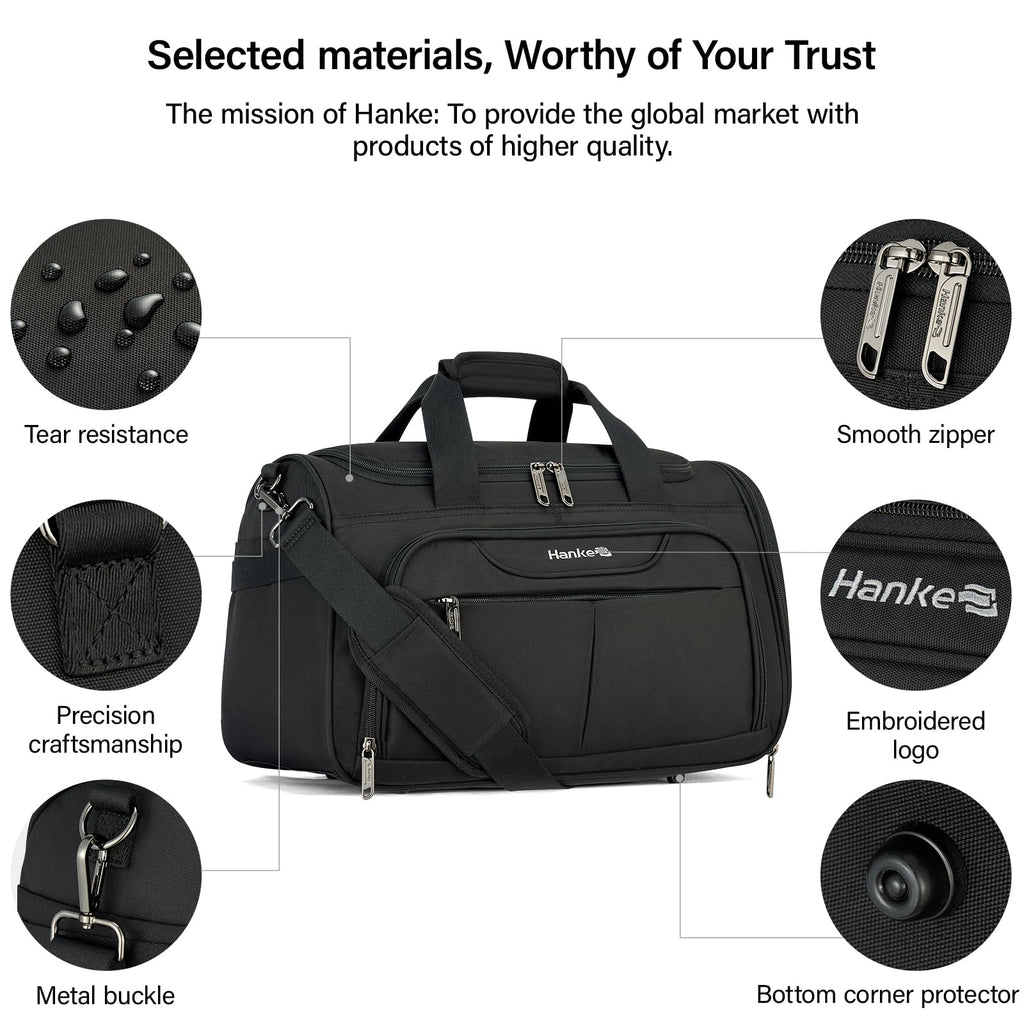 Black Lightweight Water Resistant Foldable Travel Duffel Bag R996470
