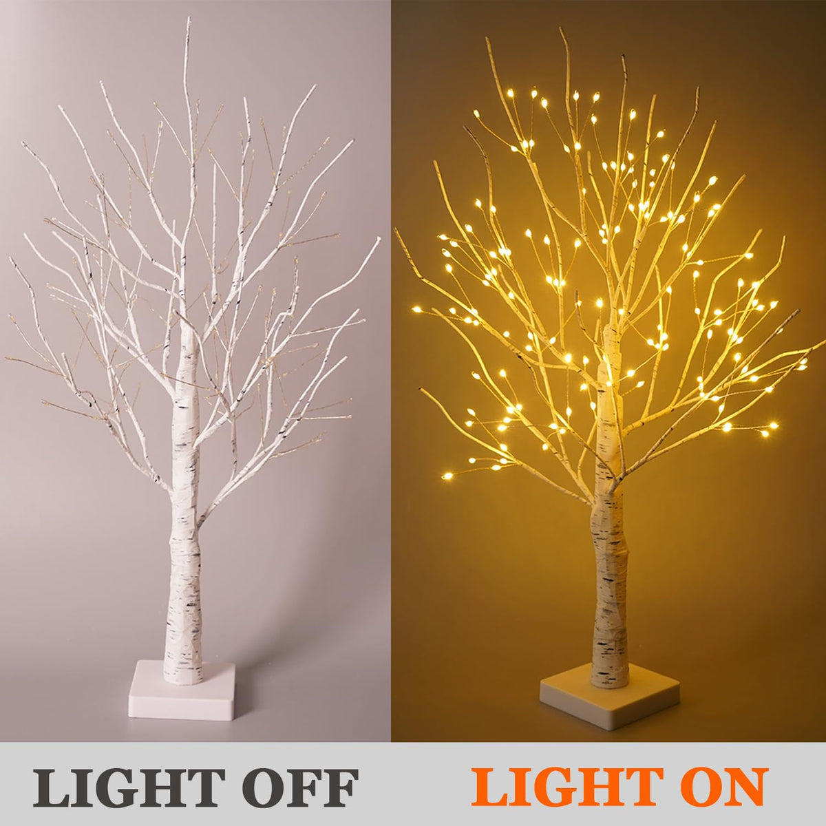 24" 2FT White Birch Tree with 144 LED Lights K4239