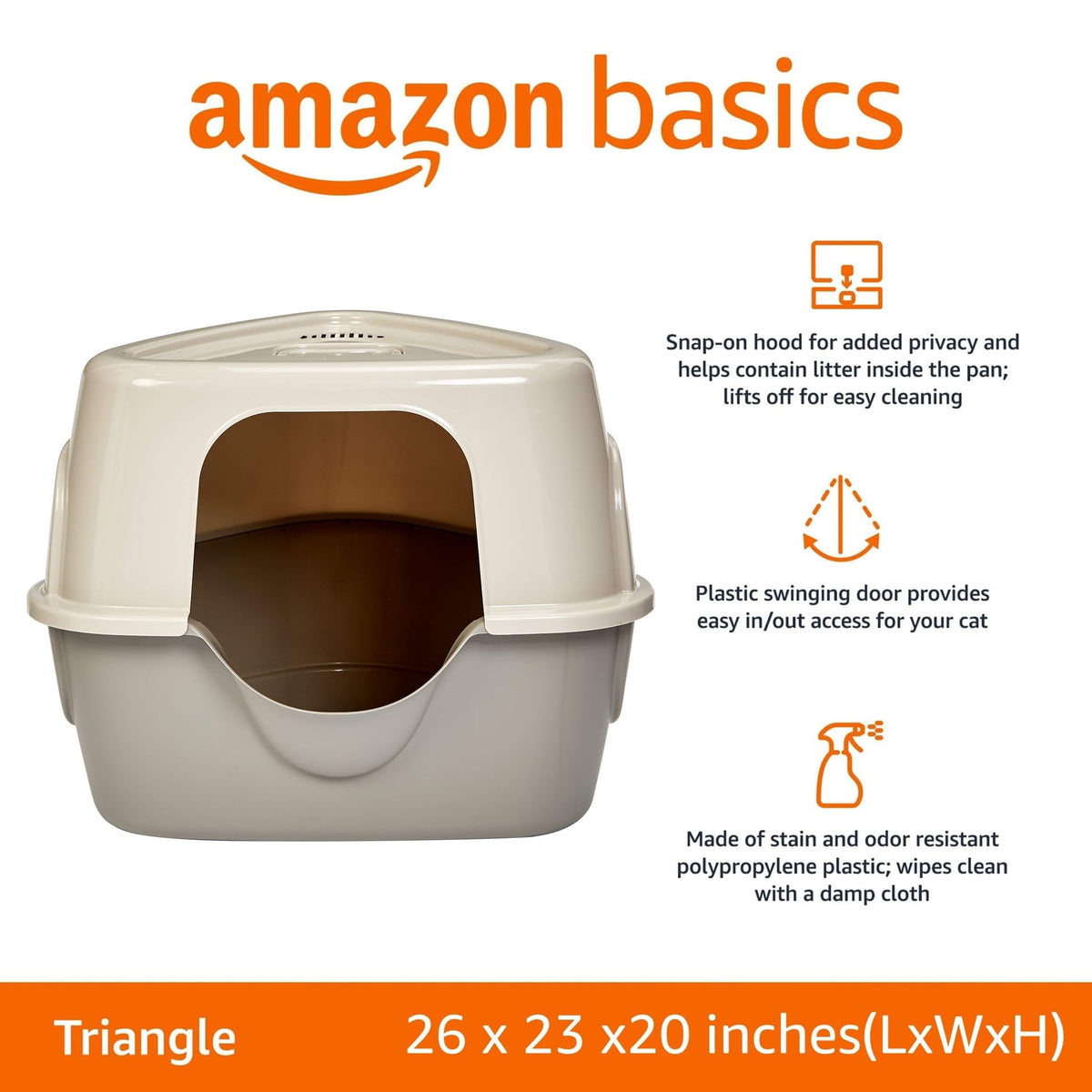 Charcoal Enclosed Cat Litter Box with Lid C8772