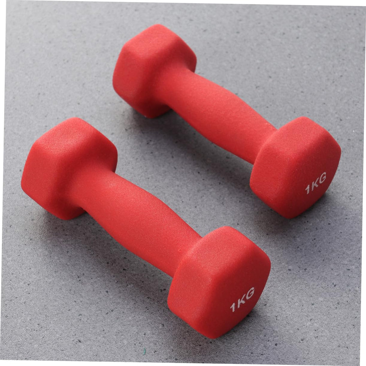 Ergonomic Hexagonal Neoprene Coated Dumbbells Red G585