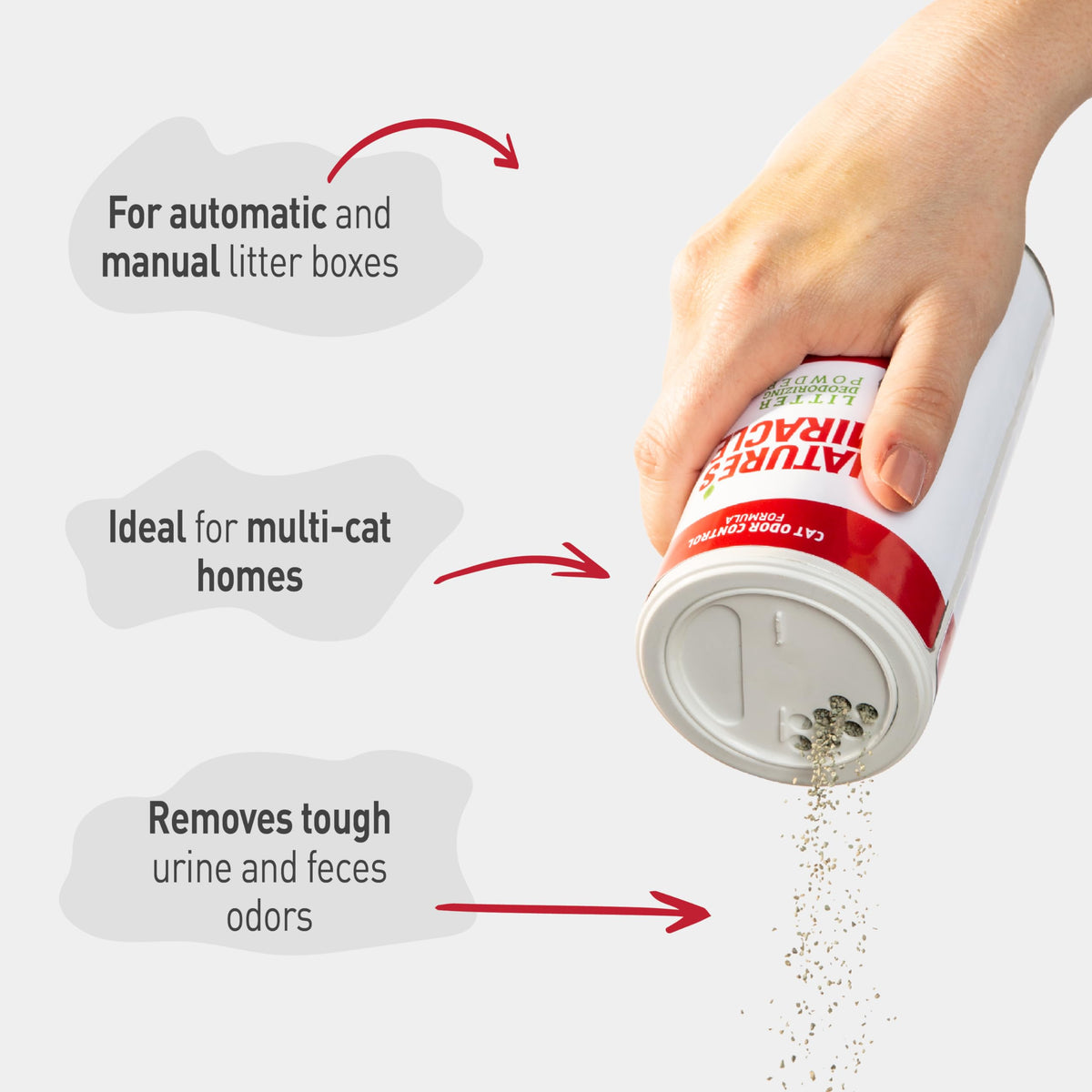 Unscented Cat Litter Box Deodorizer Powder 20 Ounces Pack of 6 U381522