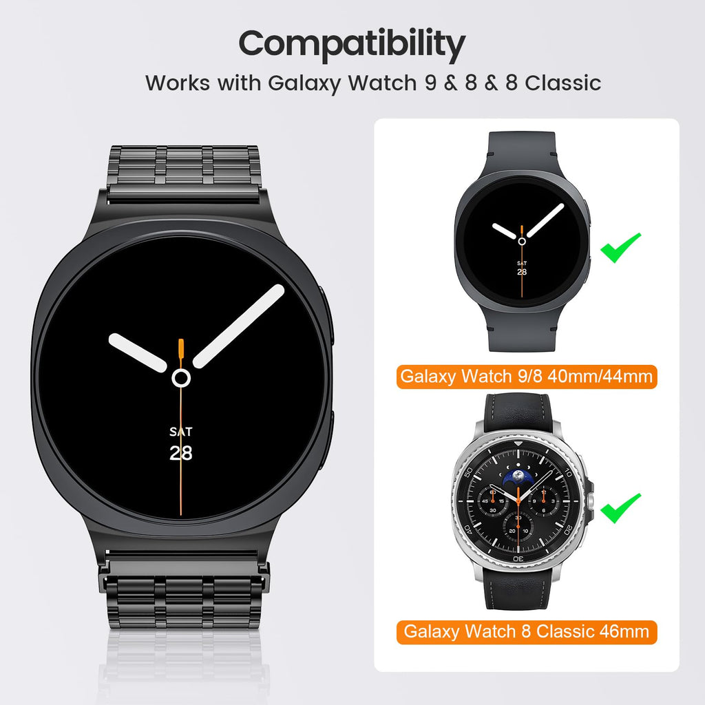 Magnetic Metal Band for Galaxy Watch 9 8 40mm 44mm/8 Classic 46mm W662