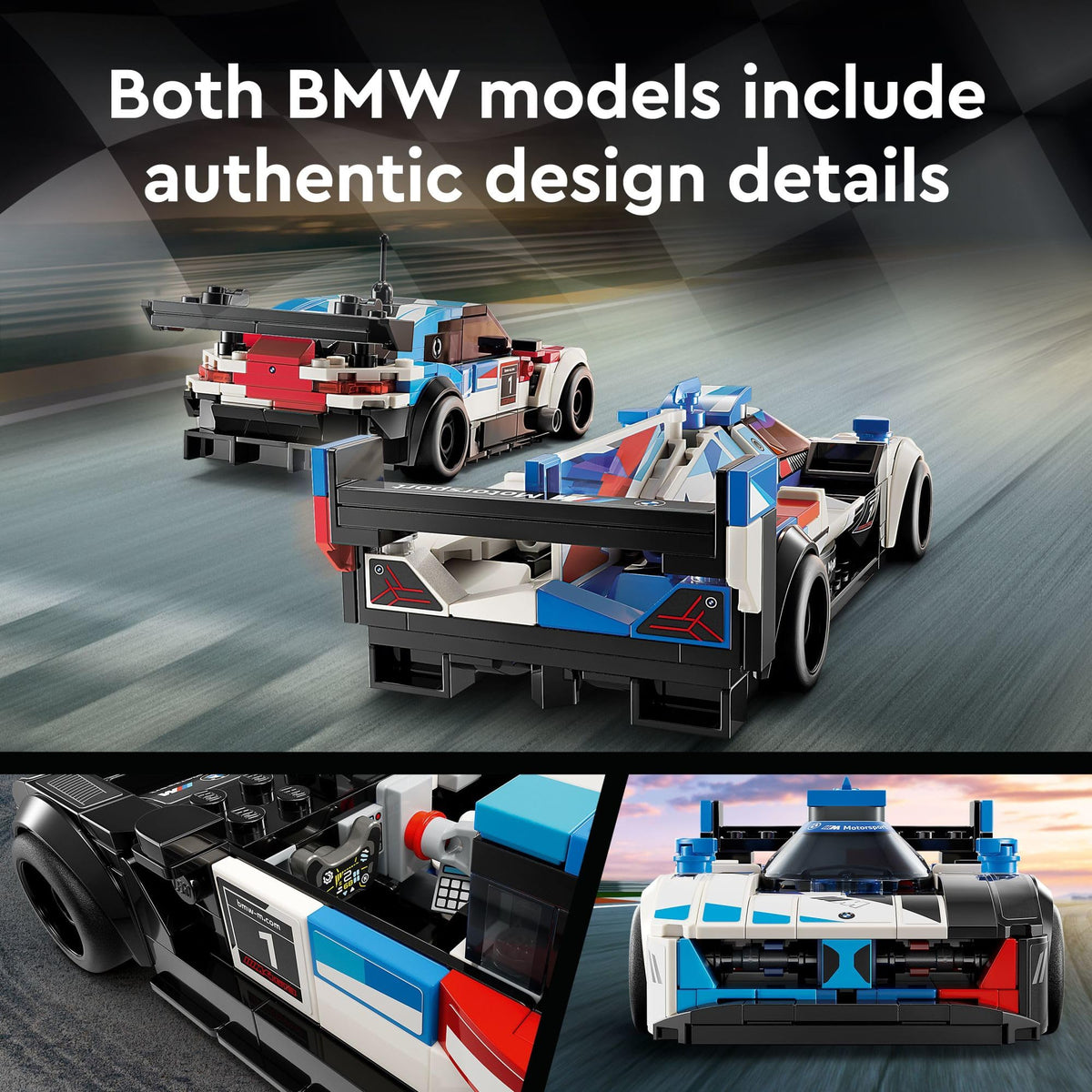 Buildable Race Car Toy Set with 2 Models and 2 Minifigures L952882