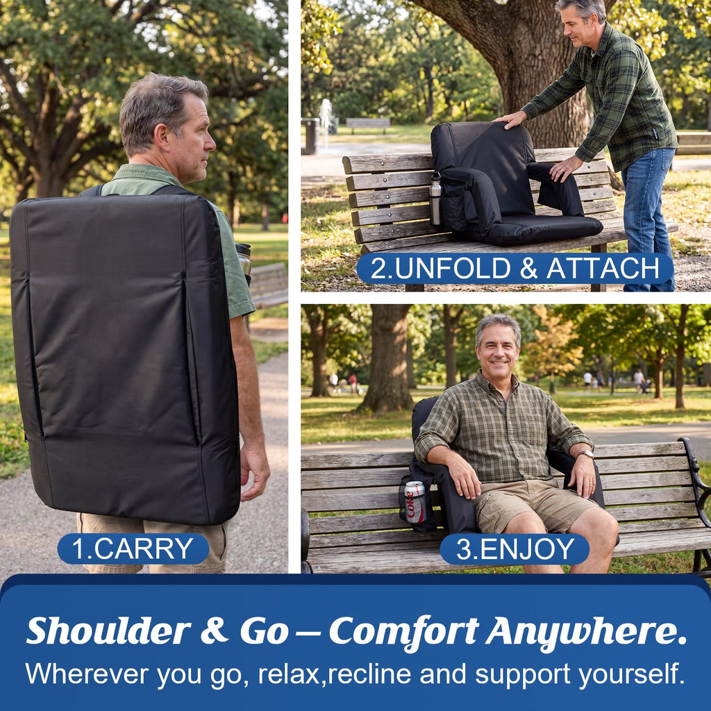 25” Extra Wide Stadium Seats with Back Support 2 Pack Q424