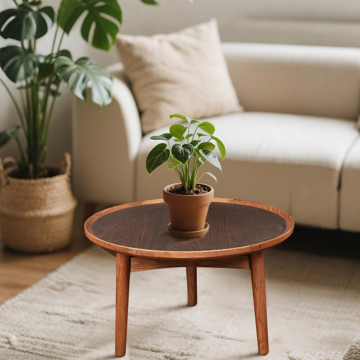 24 Round Solid Oak Coffee Table O191