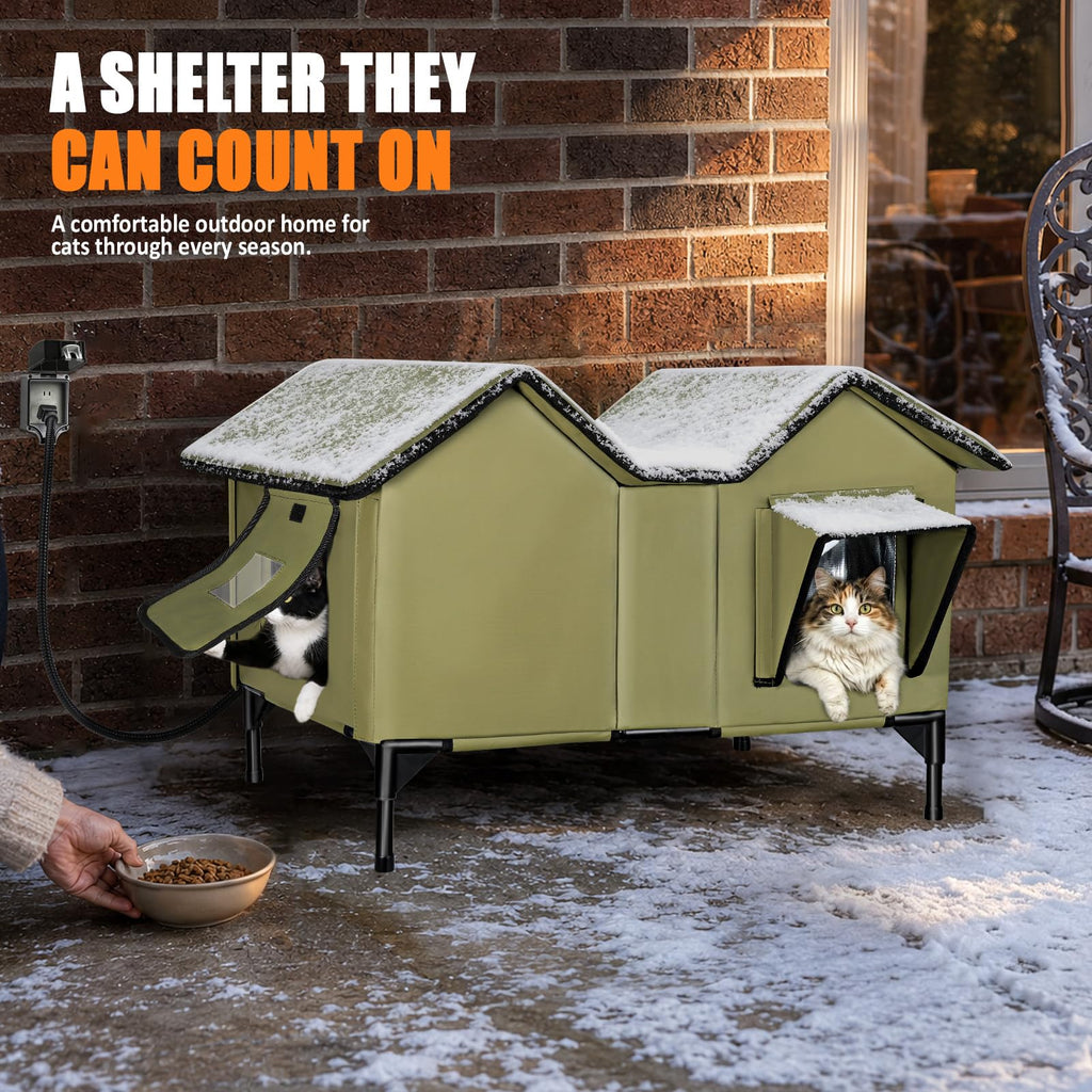 Weatherproof Outdoor Heated Cat House W353