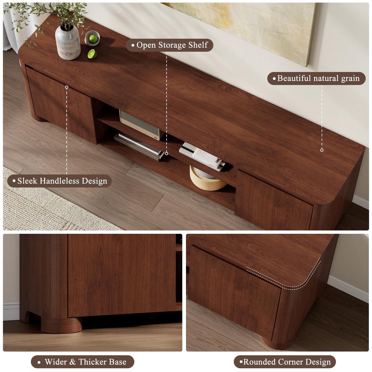 70" Walnut TV Stand T62495
