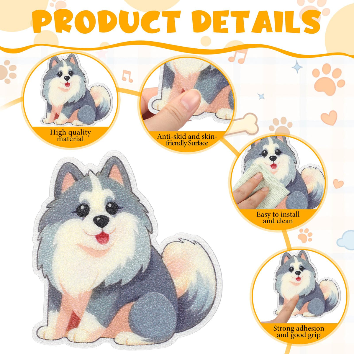 24 Pcs Dog Bathtub Non Slip Stickers N3555