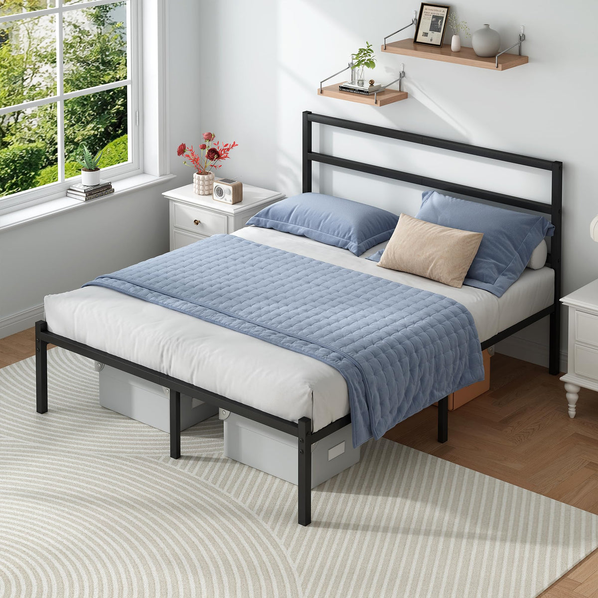 Black Full Size Bed Frame K566