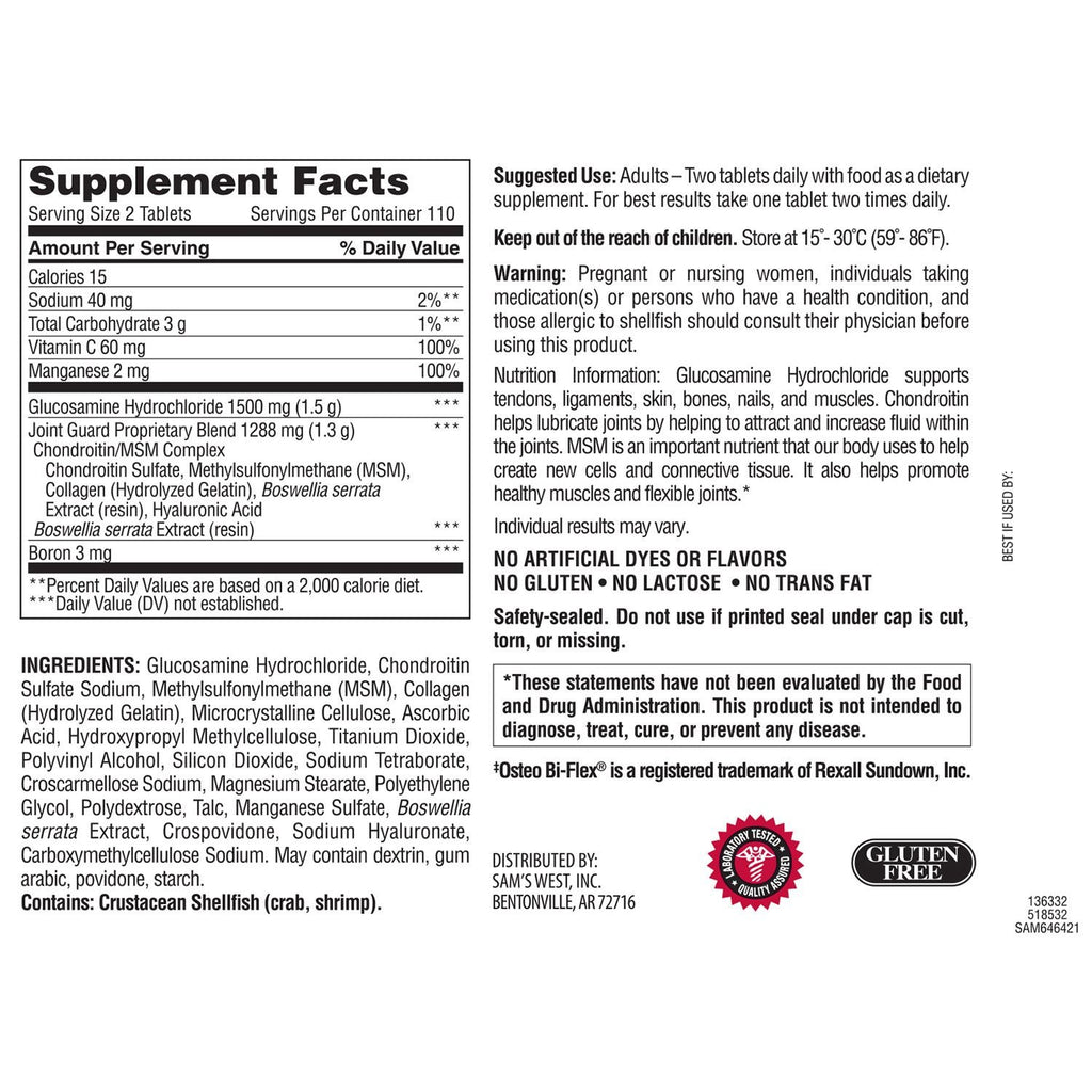Triple Strength Glucosamine Chondroitin MSM 220 Count X72300