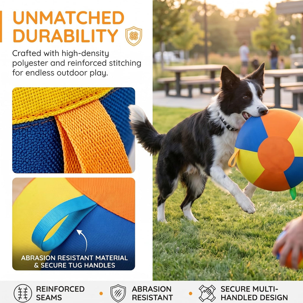 Inflatable Dog Ball with Handle Cover & Pump 18in M817108