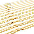 10K Yellow Gold Cuban Curb Link Chain Necklace P900
