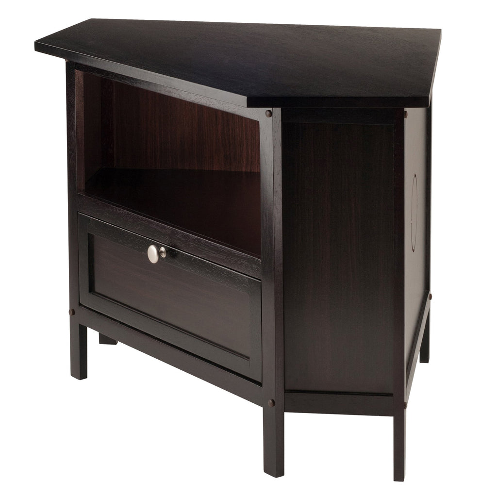 Compact Espresso Corner TV Stand R1835