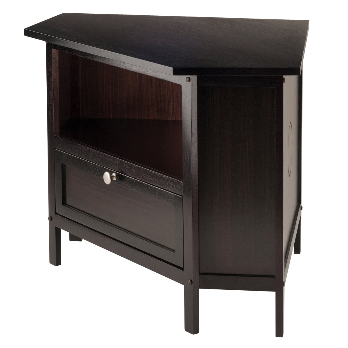 Compact Espresso Corner TV Stand R1835