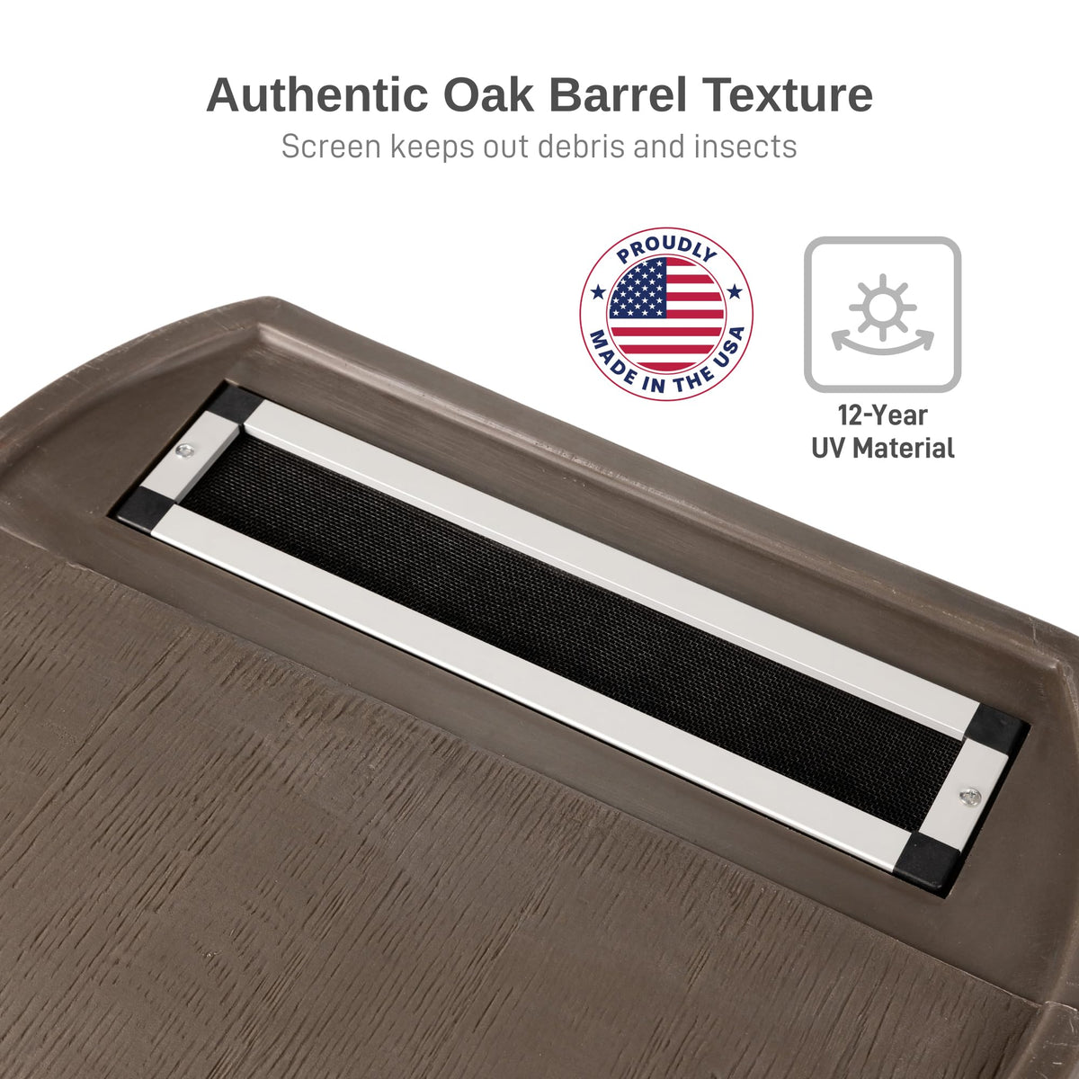 50-Gallon Flat Back Rain Barrel with Brass Spigot Q117451