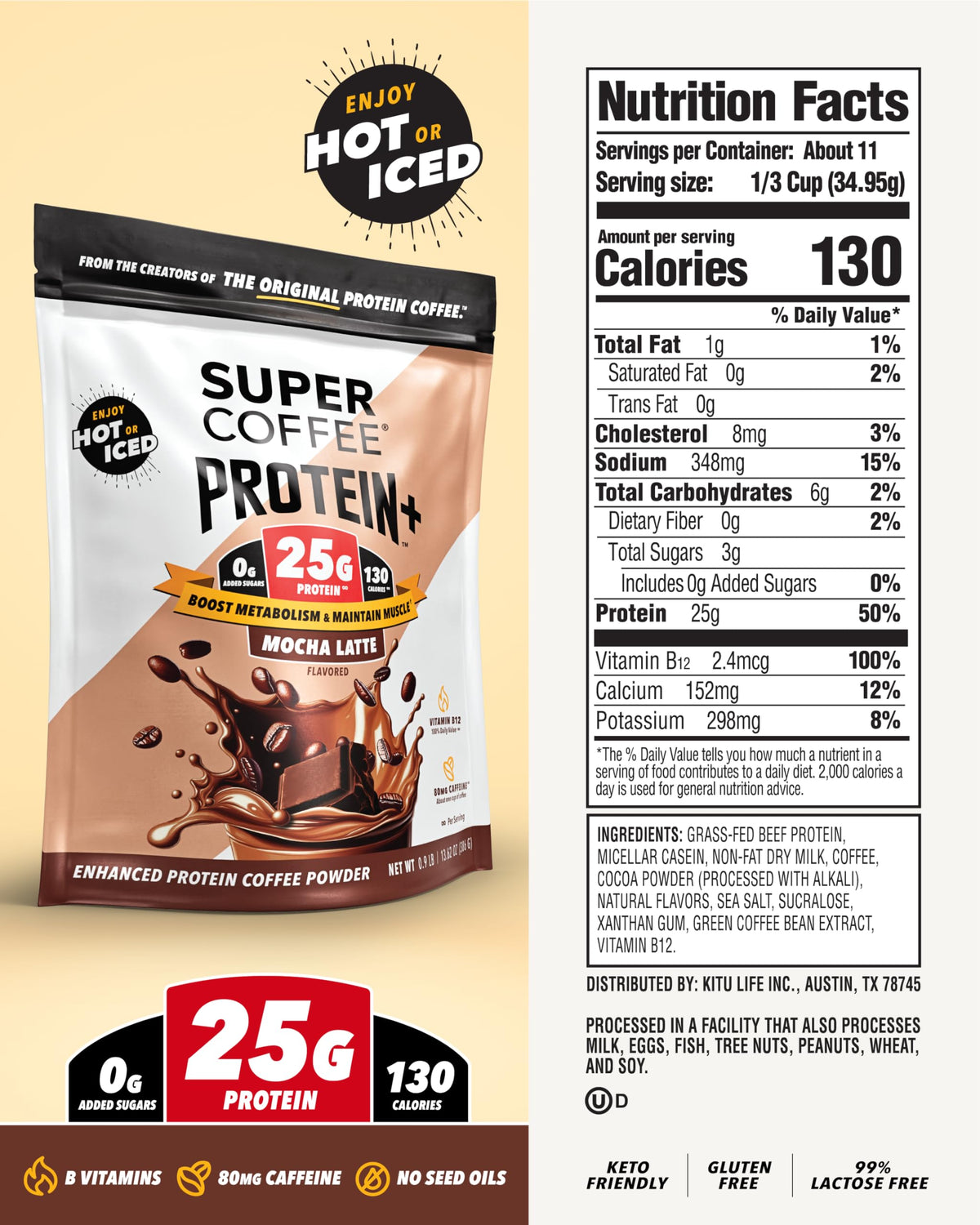 Instant Coffee Mocha 25g Protein 14oz O909