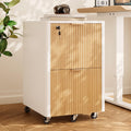 2 Drawer Wooden Mobile File Cabinet with Lock P7694