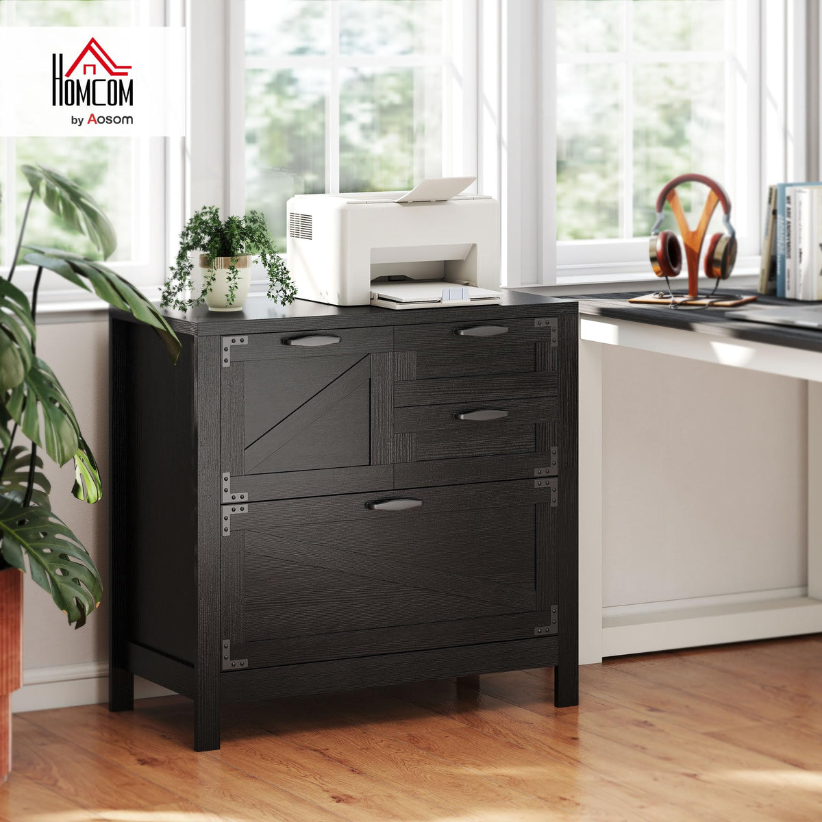 Black 4 Drawer File Cabinet A871