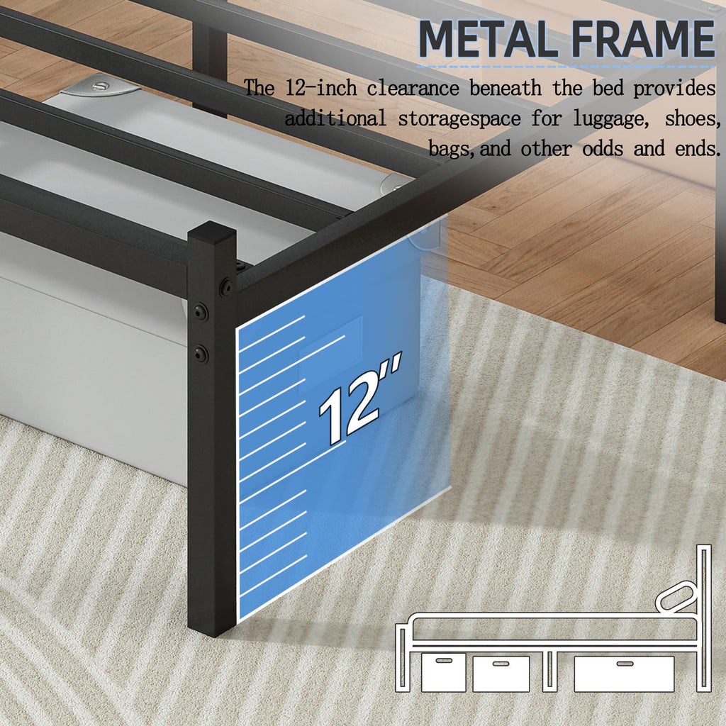 Black Full Size Bed Frame K566