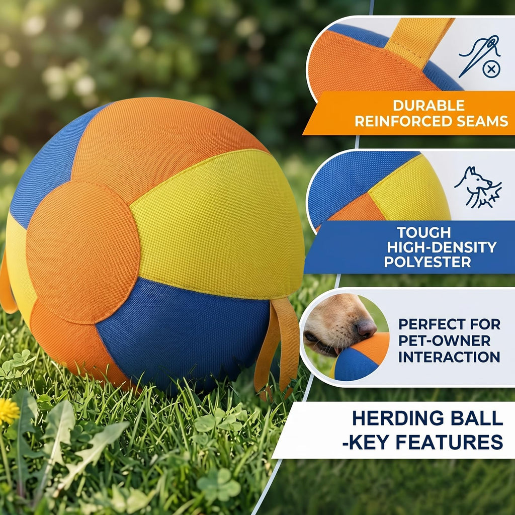 Inflatable Dog Ball with Handle Cover & Pump 18in M817108