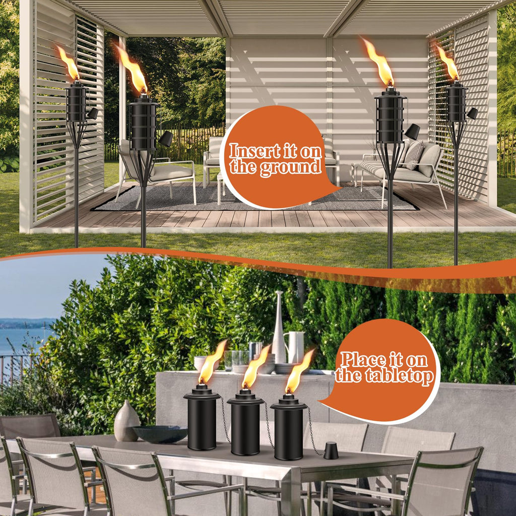 Citronella Garden Torch Set of 6, 16oz Metal Torch C85233