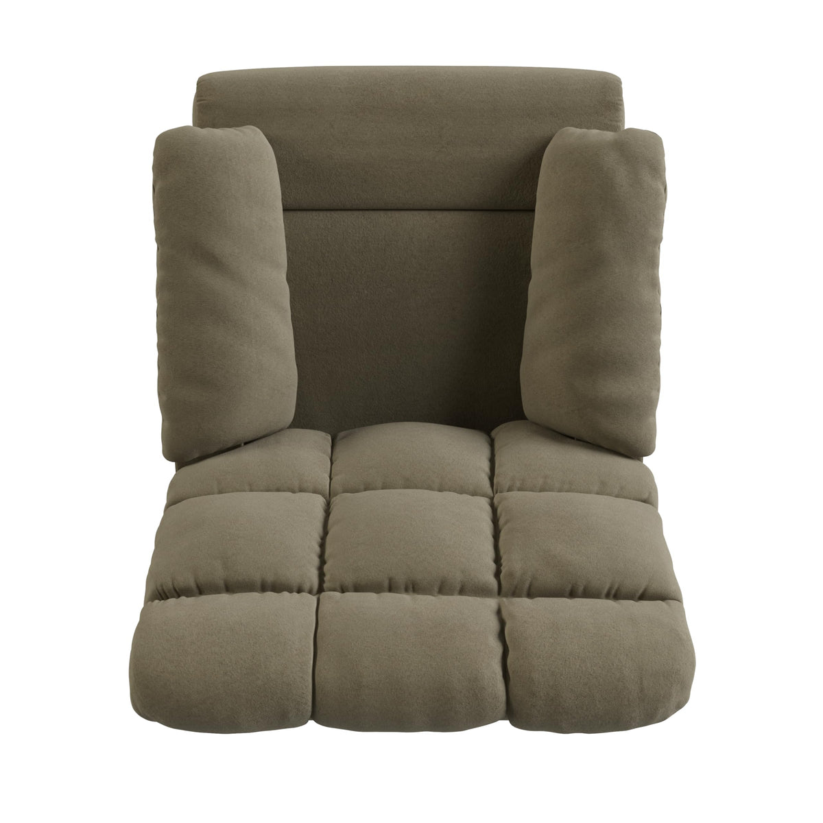 Velvet Swivel Rocker Recliner Chair with Adjustable Backrest and Footrest P731911