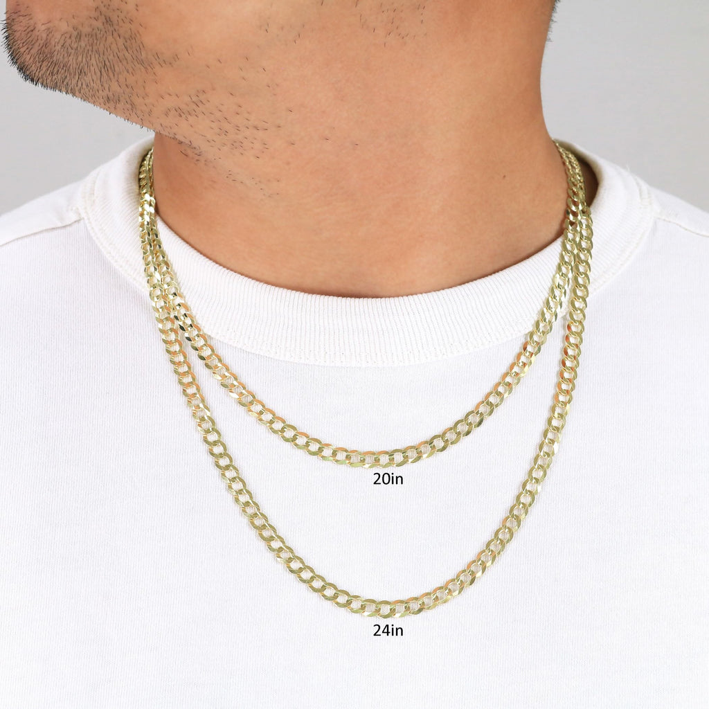 10K Yellow Gold Cuban Curb Link Chain Necklace P900
