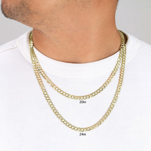 10K Yellow Gold Cuban Curb Link Chain Necklace P900