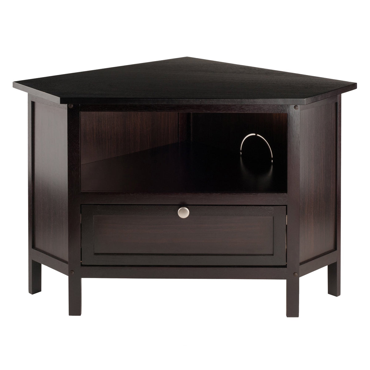 Compact Espresso Corner TV Stand R1835
