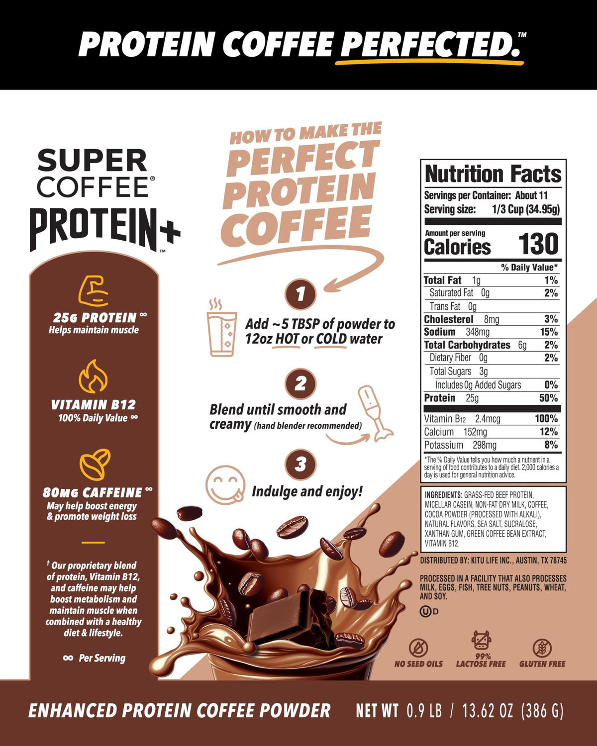 Instant Coffee Mocha 25g Protein 14oz O909