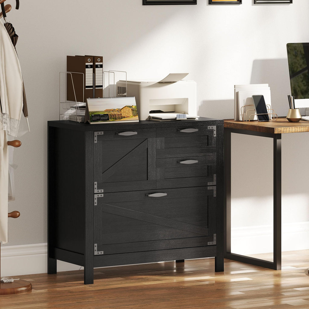 Black 4 Drawer File Cabinet A871
