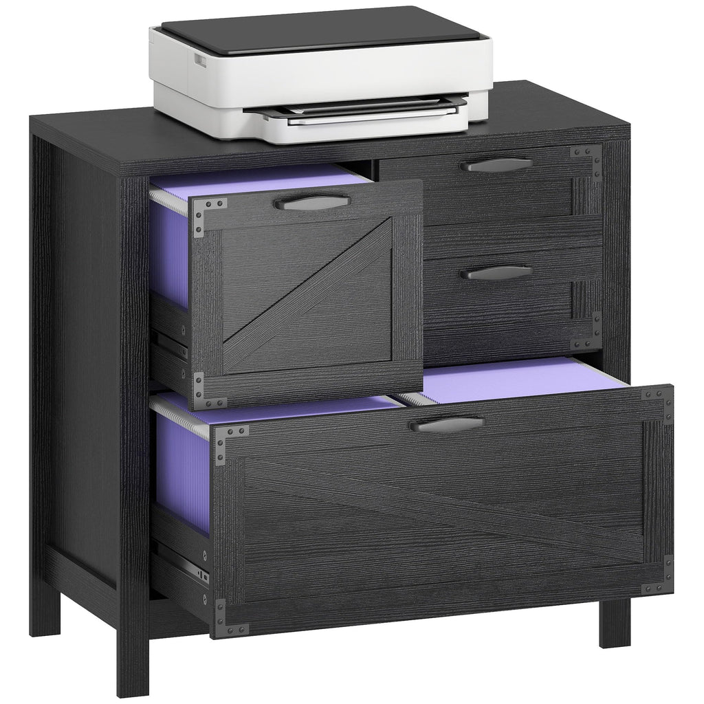 Black 4 Drawer File Cabinet A871