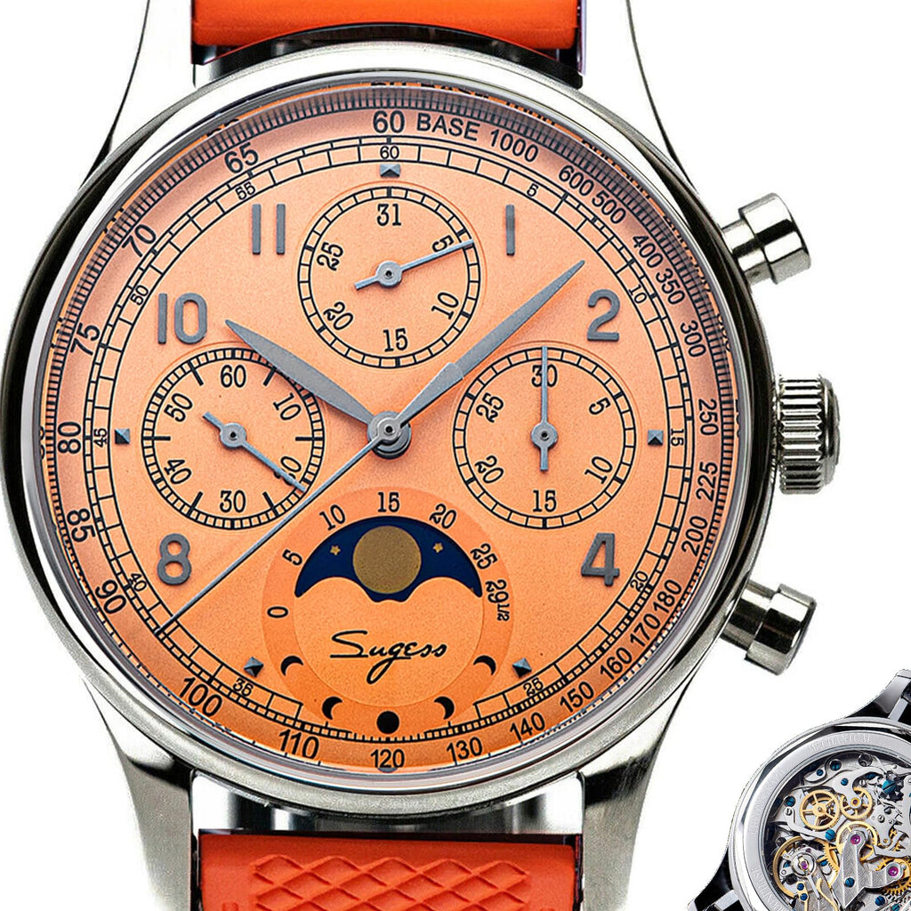 40mm Mechanical Chronograph Mens Wrist Watch E2390