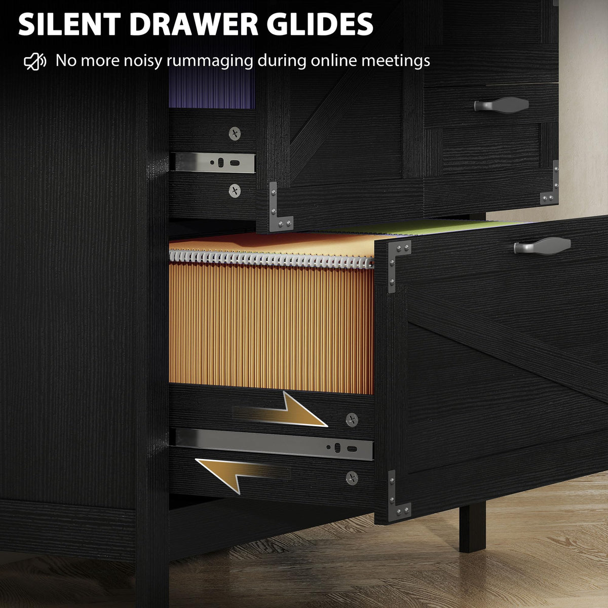 Black 4 Drawer File Cabinet A871