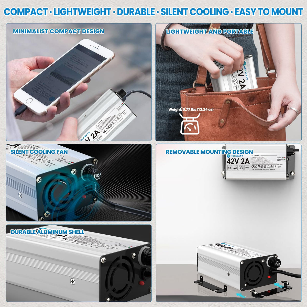 42V 2A Electric Scooter & Ebike Charger J87885